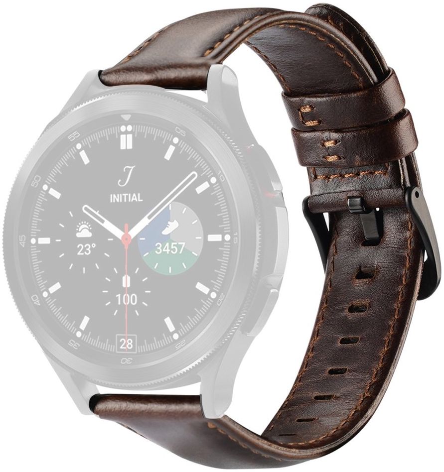 Dux Ducis Business - Universeel Smartwatch Bandje 22MM - Kunstleer - Coffee afbeelding 3