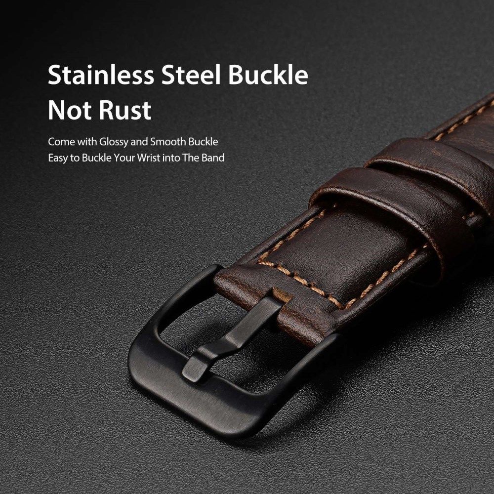 Dux Ducis Business - Universeel Smartwatch Bandje 22MM - Kunstleer - Coffee afbeelding 5