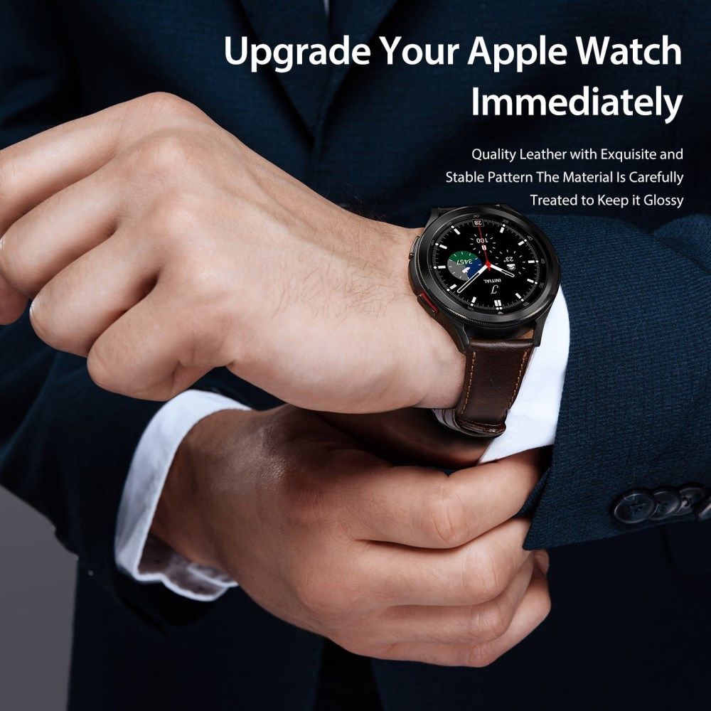 Dux Ducis Business - Universeel Smartwatch Bandje 22MM - Kunstleer - Coffee afbeelding 7