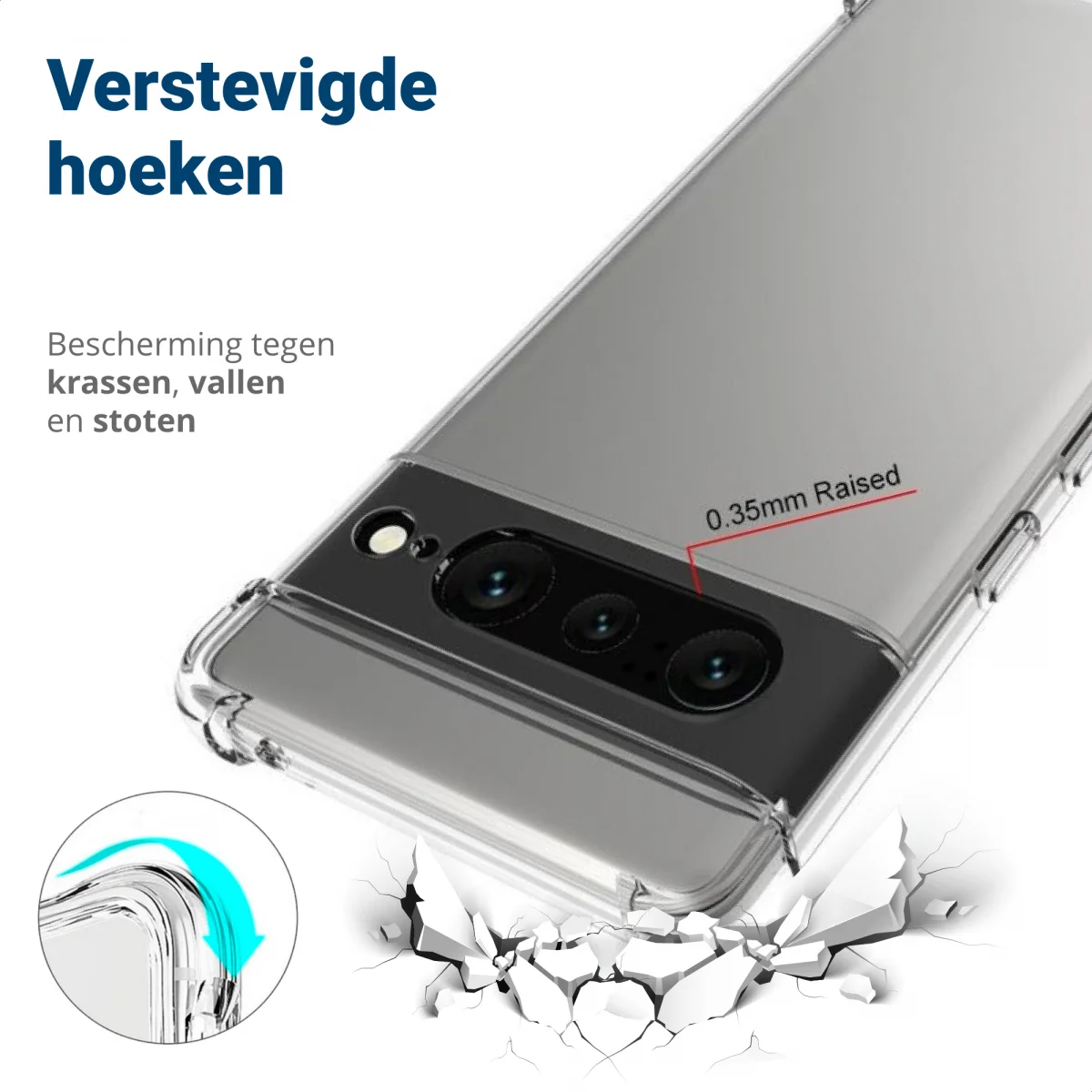 Google Pixel 7 Pro Hoesje Schokbestendig en Dun TPU Transparant afbeelding 4