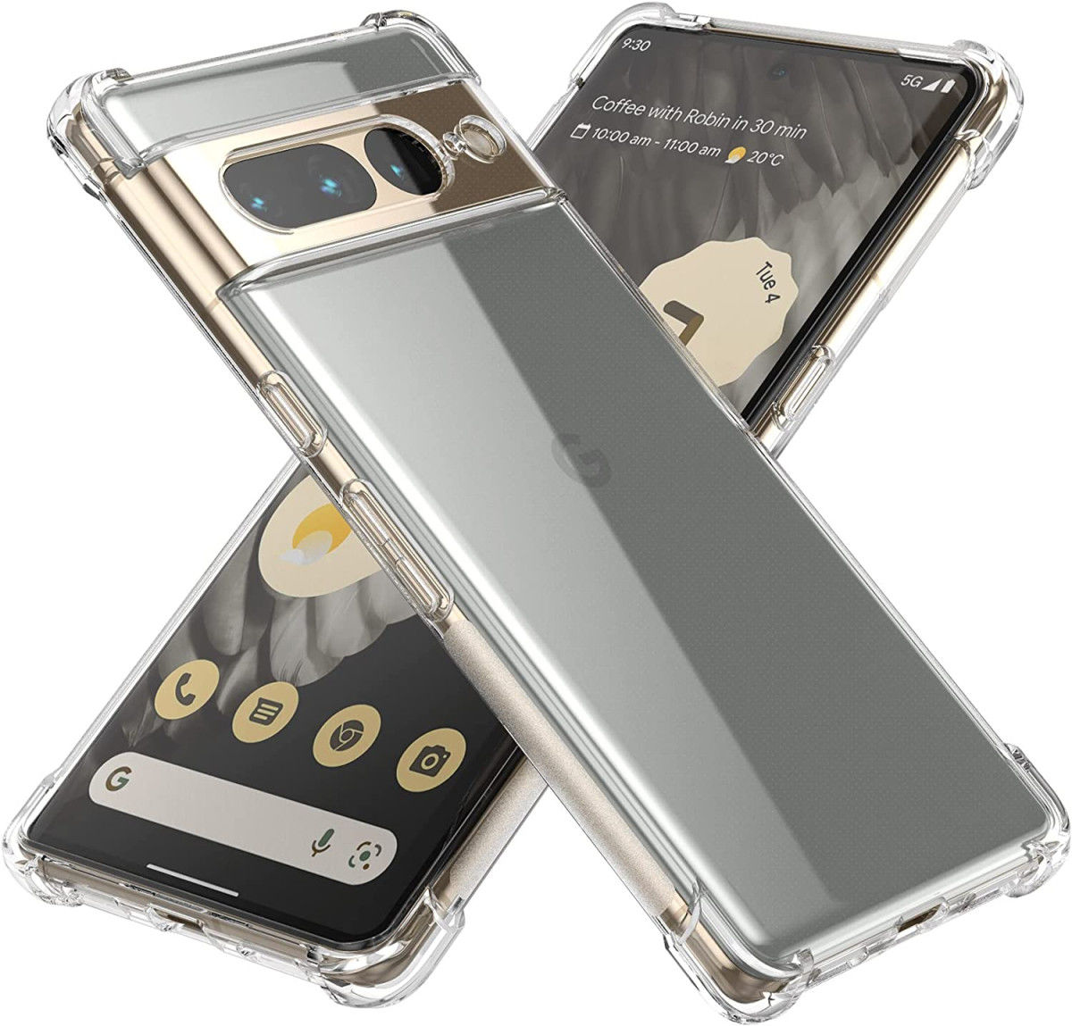 Google Pixel 7 Pro Hoesje Schokbestendig en Dun TPU Transparant afbeelding 1