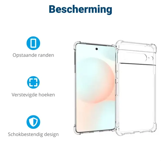 Google Pixel 7 Pro Hoesje Schokbestendig en Dun TPU Transparant afbeelding 5