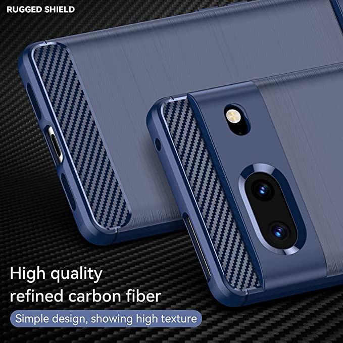 Google Pixel 7 Hoesje Geborsteld TPU Flexibele Back Cover Blauw afbeelding 5