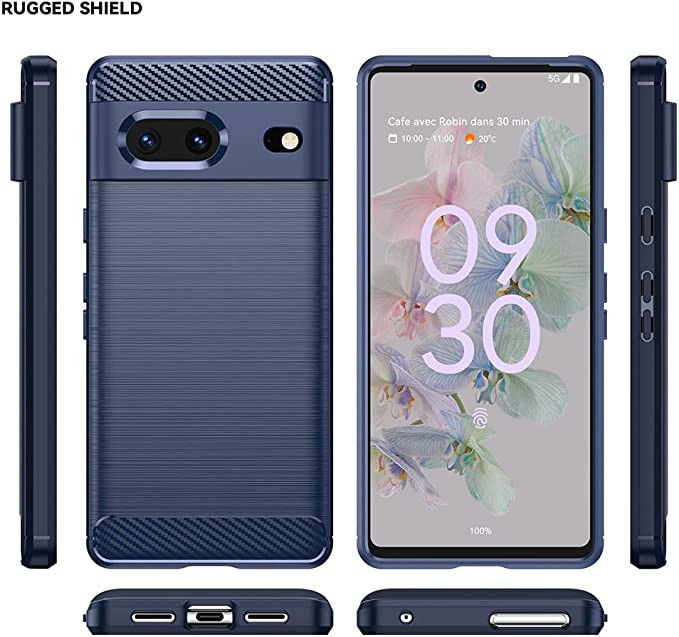 Google Pixel 7 Hoesje Geborsteld TPU Flexibele Back Cover Blauw afbeelding 7