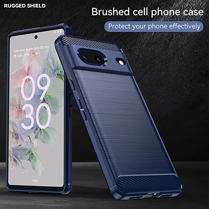 Google Pixel 7 Hoesje Geborsteld TPU Flexibele Back Cover Blauw afbeelding 9