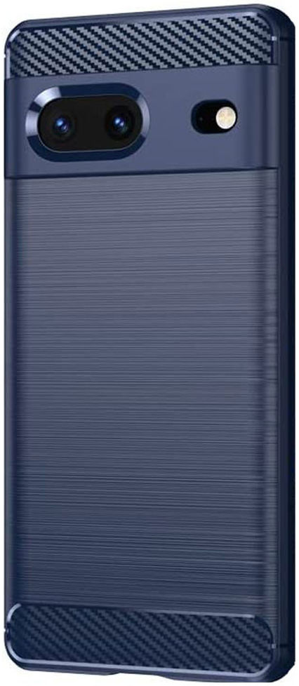 Google Pixel 7 Hoesje Geborsteld TPU Flexibele Back Cover Blauw afbeelding 1