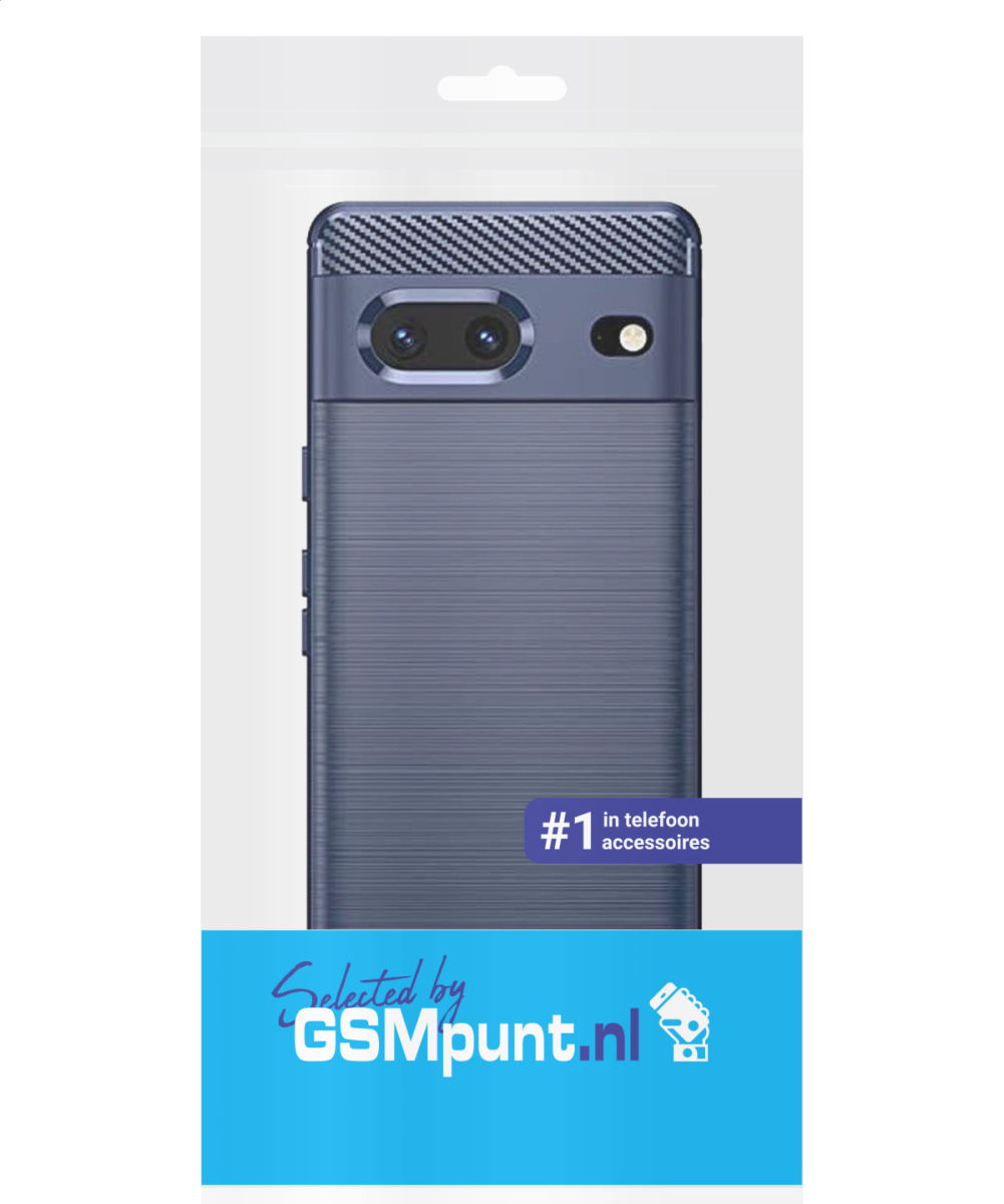 Google Pixel 7 Hoesje Geborsteld TPU Flexibele Back Cover Blauw afbeelding 4