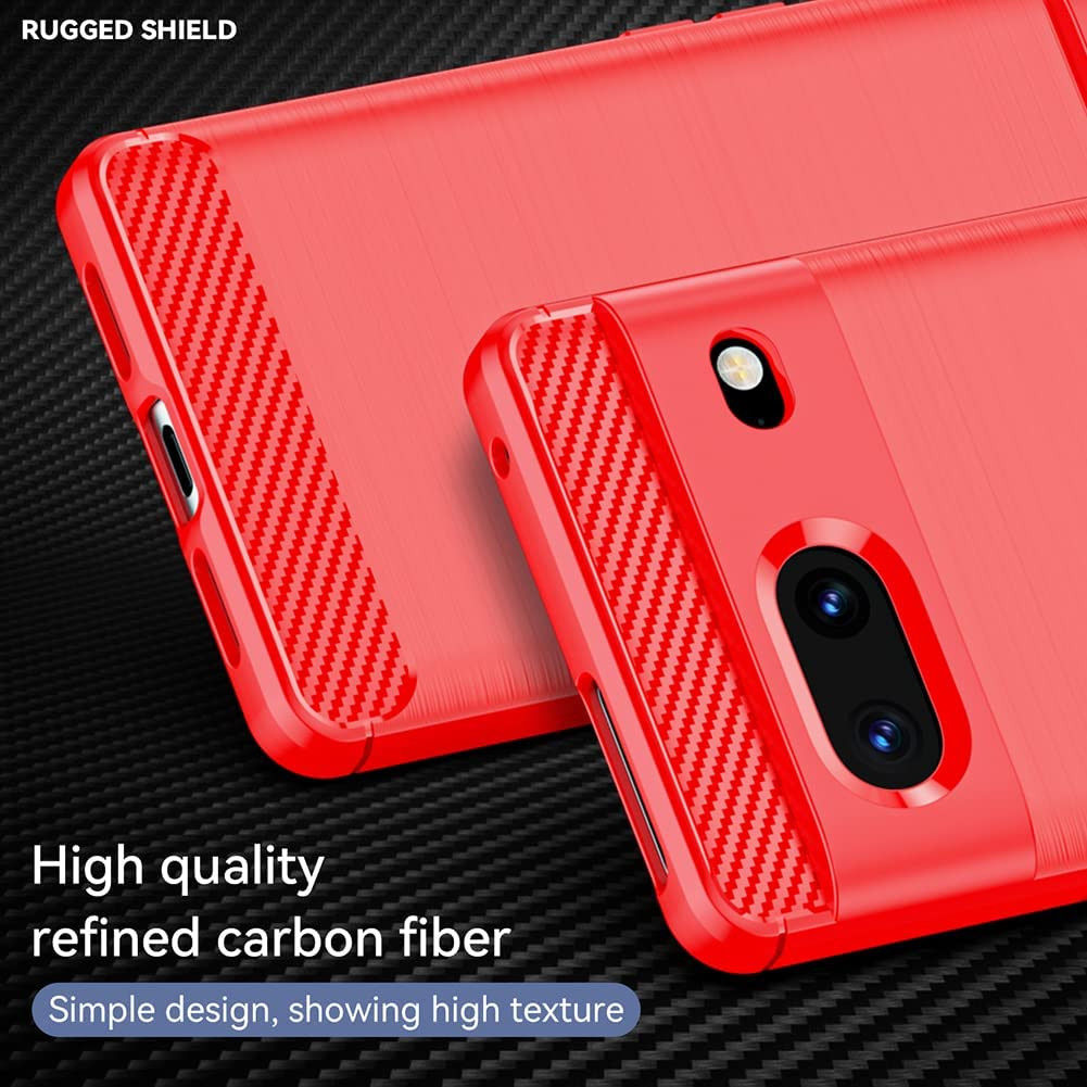 Google Pixel 7 Hoesje Geborsteld TPU Flexibele Back Cover Rood afbeelding 5