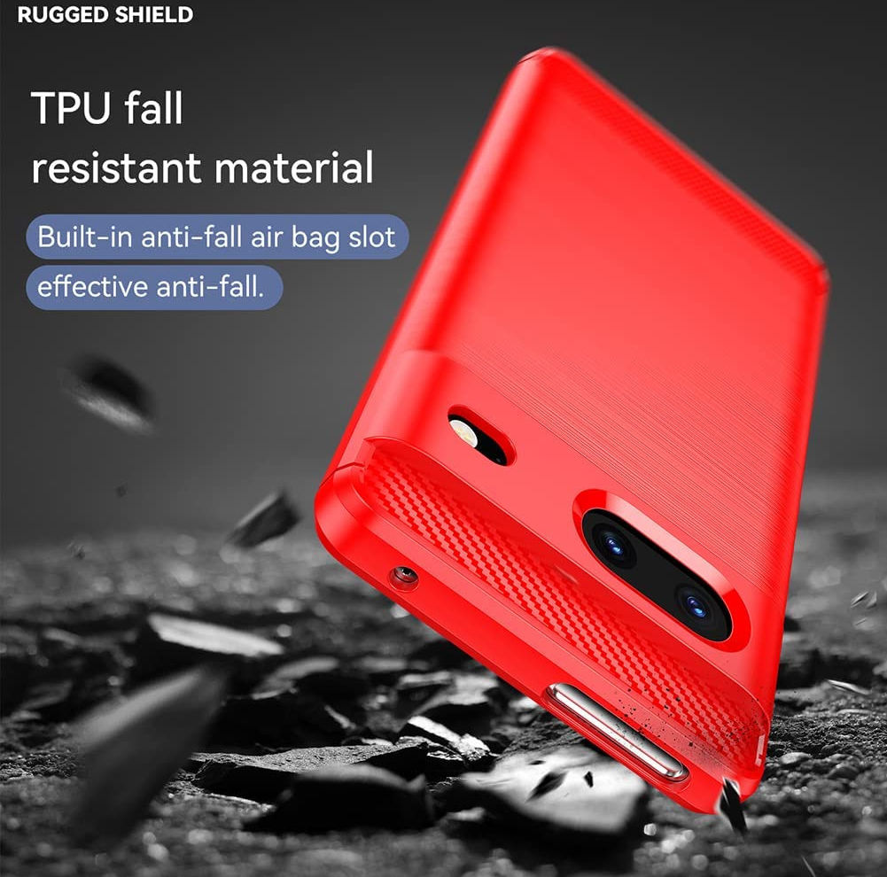 Google Pixel 7 Hoesje Geborsteld TPU Flexibele Back Cover Rood afbeelding 7