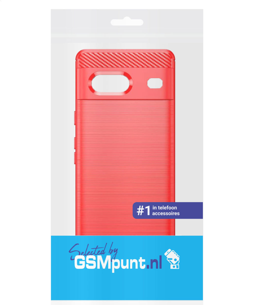 Google Pixel 7 Hoesje Geborsteld TPU Flexibele Back Cover Rood afbeelding 4