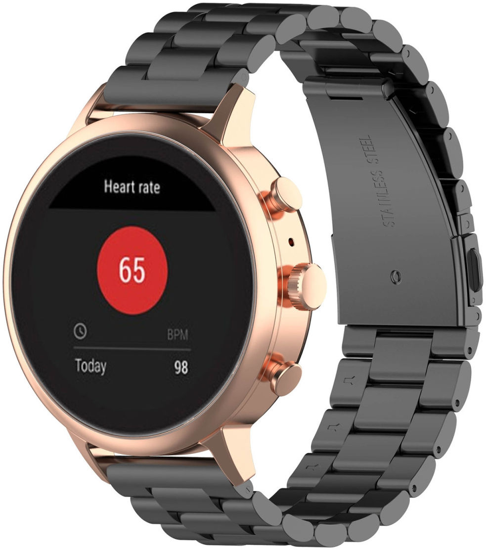 Universeel Smartwatch 18MM Bandje Roestvrij Staal Schakels Zwart afbeelding 1