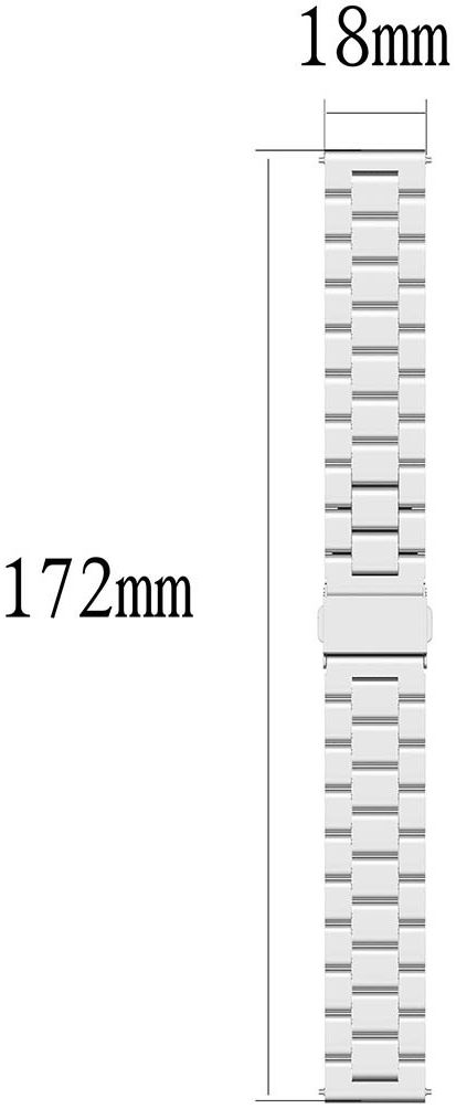 Universeel Smartwatch 18MM Bandje Roestvrij Staal Schakels Zwart afbeelding 6