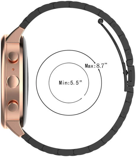 Universeel Smartwatch 18MM Bandje Roestvrij Staal Schakels Zwart afbeelding 5