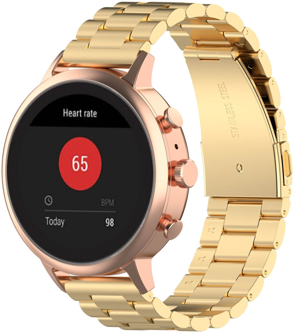 Universeel Smartwatch 18MM Bandje Roestvrij Staal Schakels Goud afbeelding 1