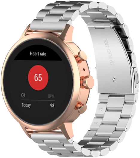 Universeel Smartwatch 18MM Bandje Roestvrij Staal Schakels Zilver afbeelding 1