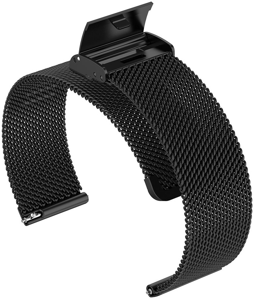Universeel Milanees Smartwatch 18MM Bandje - Roestvrij Staal - Zwart afbeelding 4