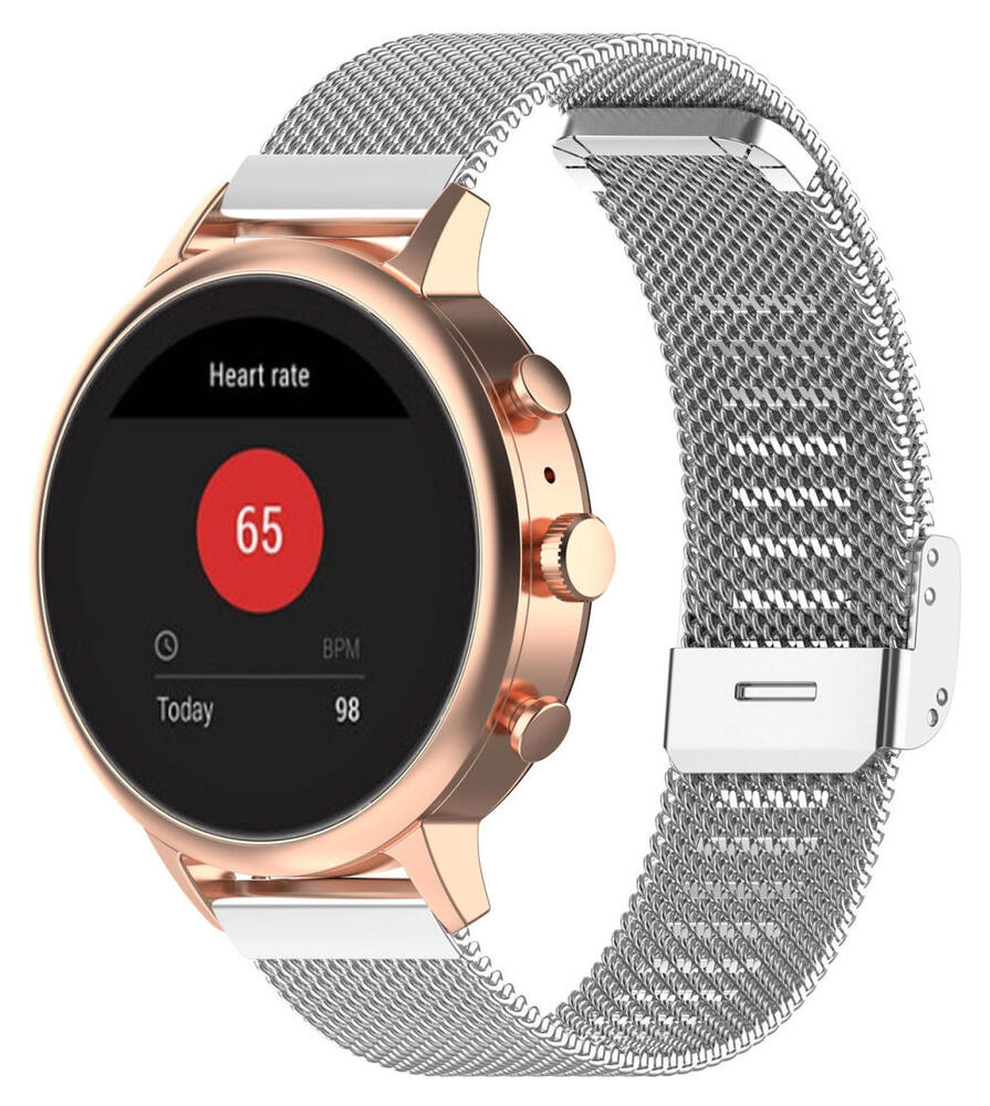 Universeel Milanees Smartwatch 18MM Bandje - Roestvrij Staal - Zilver afbeelding 1