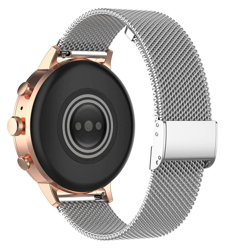 Universeel Milanees Smartwatch 18MM Bandje - Roestvrij Staal - Zilver afbeelding 2