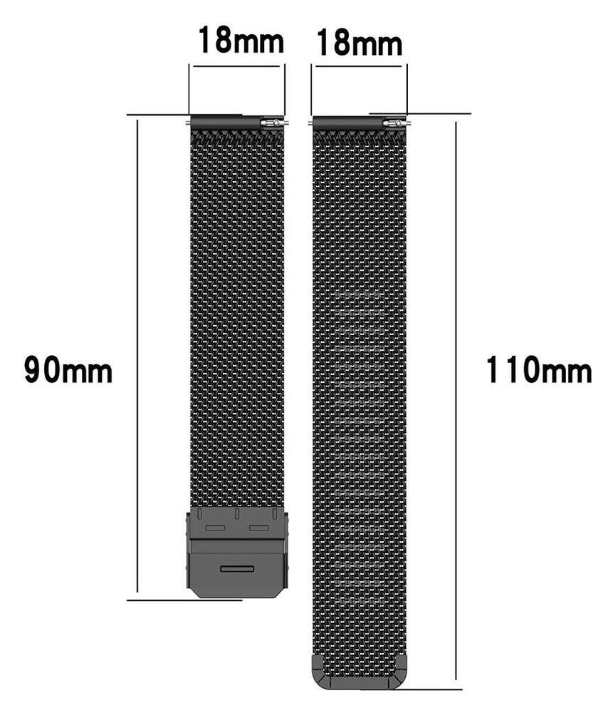 Universeel Milanees Smartwatch 18MM Bandje - Roestvrij Staal - Zilver afbeelding 7