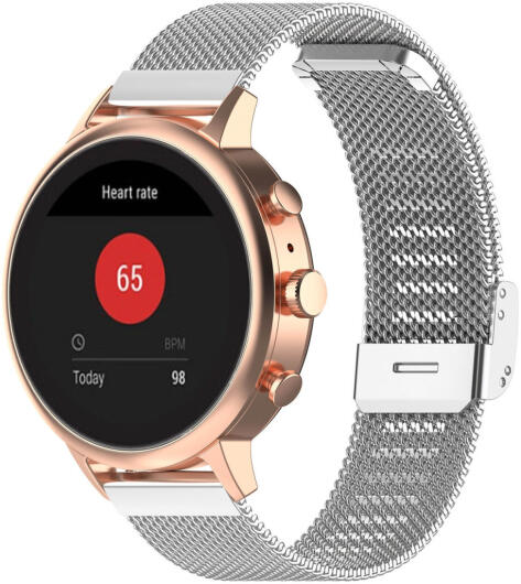 Universeel Milanees Smartwatch 18MM Bandje - Roestvrij Staal - Zilver afbeelding 1