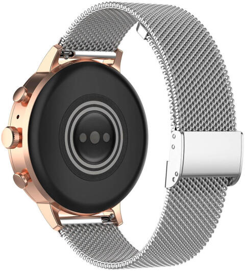 Universeel Milanees Smartwatch 18MM Bandje - Roestvrij Staal - Zilver afbeelding 2