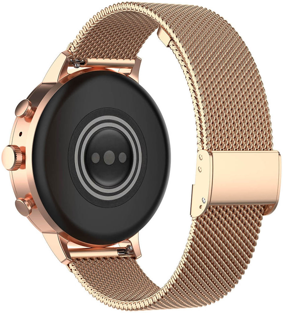 Universeel Milanees Smartwatch 18MM Bandje - Roestvrij Staal - Roze Goud afbeelding 2