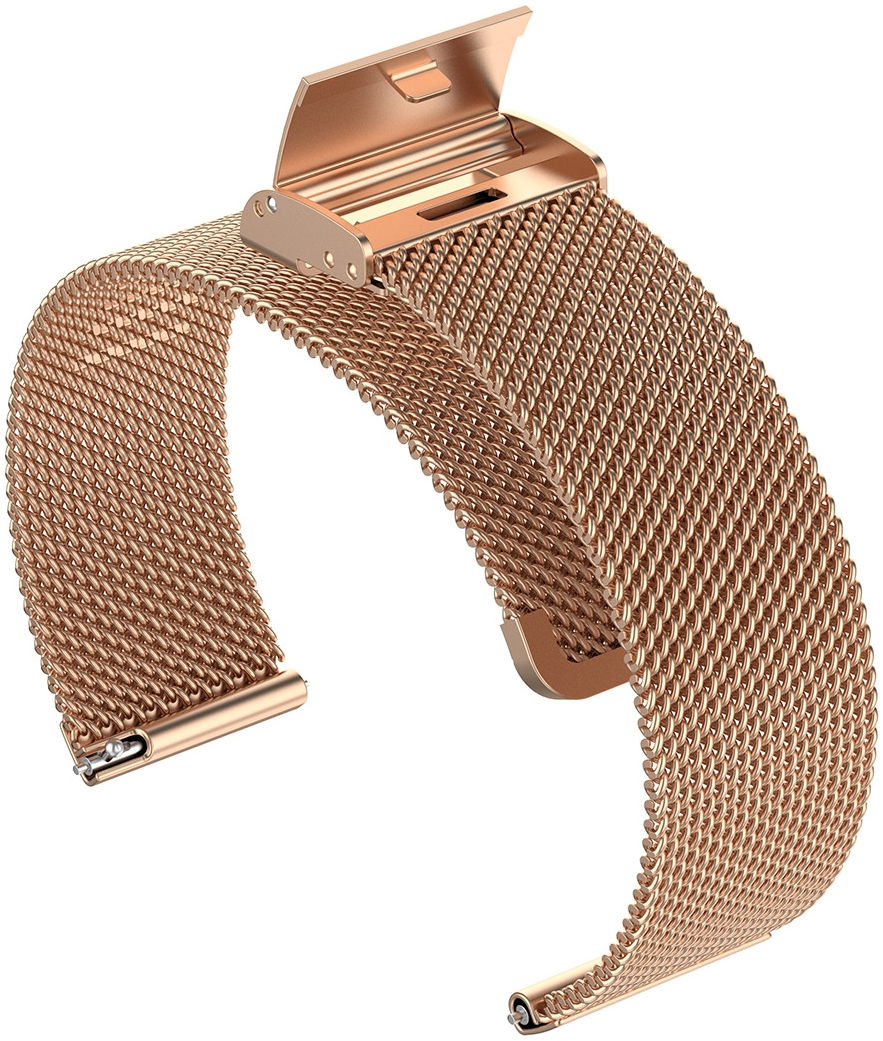 Universeel Milanees Smartwatch 18MM Bandje - Roestvrij Staal - Roze Goud afbeelding 4