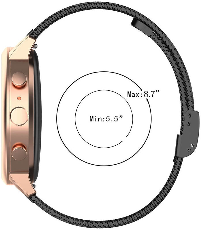 Universeel Milanees Smartwatch 18MM Bandje - Roestvrij Staal - Roze Goud afbeelding 6