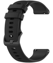 Universeel Smartwatch 18MM Bandje Siliconen met Gespsluiting Zwart