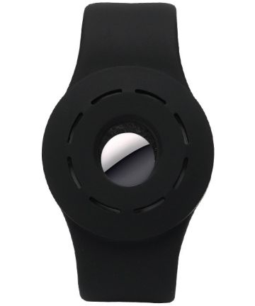 Apple AirTag Armbandje voor Kinderen Siliconen met Drukknoop Zwart Hoesjes