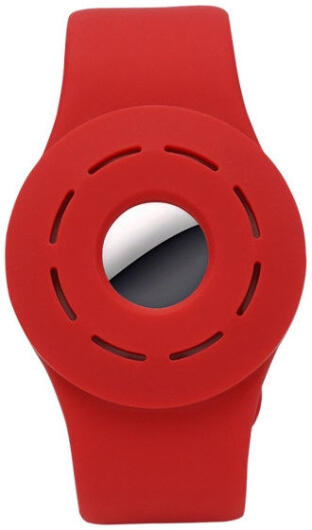 Apple AirTag Horloge Bandje voor Kinderen Siliconen met Drukknoop Rood afbeelding 1