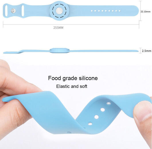 Apple AirTag Horloge Bandje voor Kinderen Siliconen met Drukknoop Roze afbeelding 4