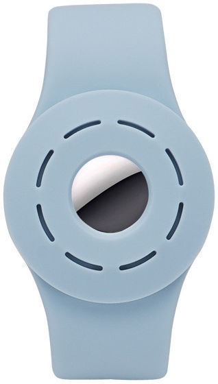 Apple AirTag Horloge Bandje voor Kinderen Siliconen met Drukknoop Blauw afbeelding 1