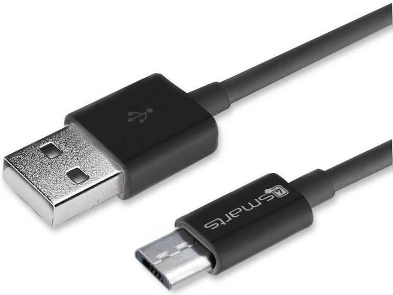 4smarts USB-A naar Micro-USB Kabel 1 Meter Zwart afbeelding 2