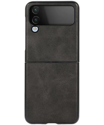 Samsung Galaxy Z Flip 4 Hoesje Kunstleer Back Cover Zwart Hoesjes