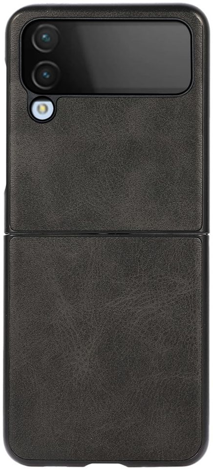 Samsung Galaxy Z Flip 4 Hoesje Kunstleer Back Cover Zwart afbeelding 1