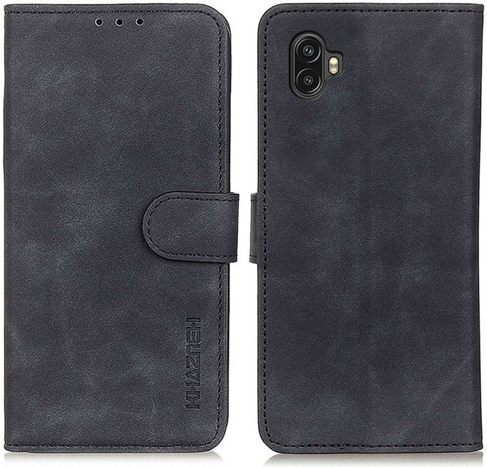 KHAZNEH Samsung Galaxy Xcover 6 Pro Hoesje Wallet Book Case Zwart afbeelding 2