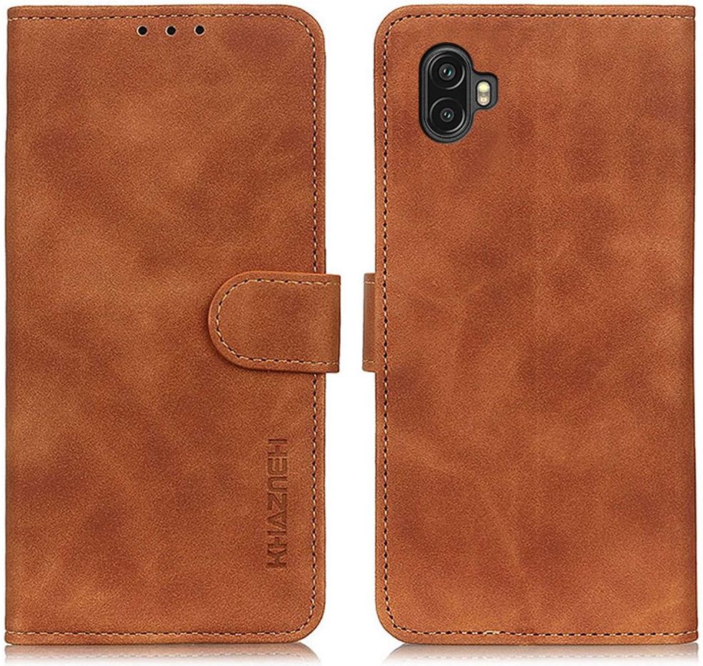 KHAZNEH Samsung Galaxy Xcover 6 Pro Hoesje Wallet Book Case Bruin afbeelding 2