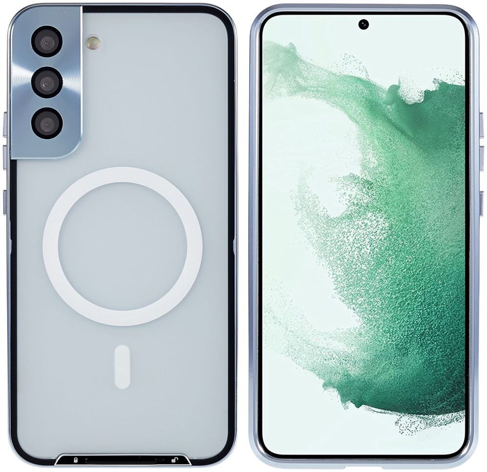 Samsung Galaxy S22 Hoesje Camera Protectie MagSafe Back Cover Blauw afbeelding 2