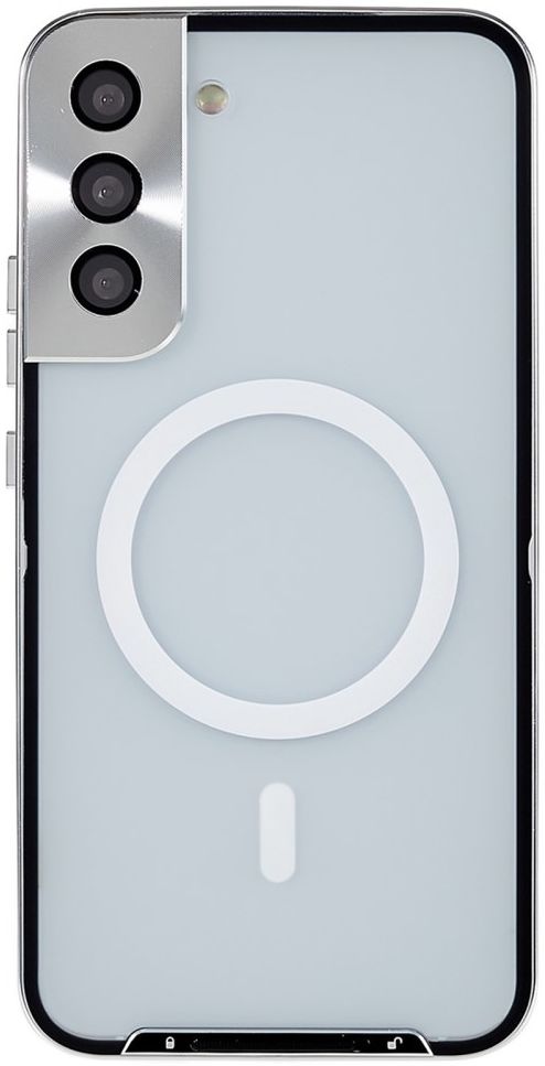 Samsung Galaxy S22 Hoesje Camera Protectie MagSafe Back Cover Zilver afbeelding 1