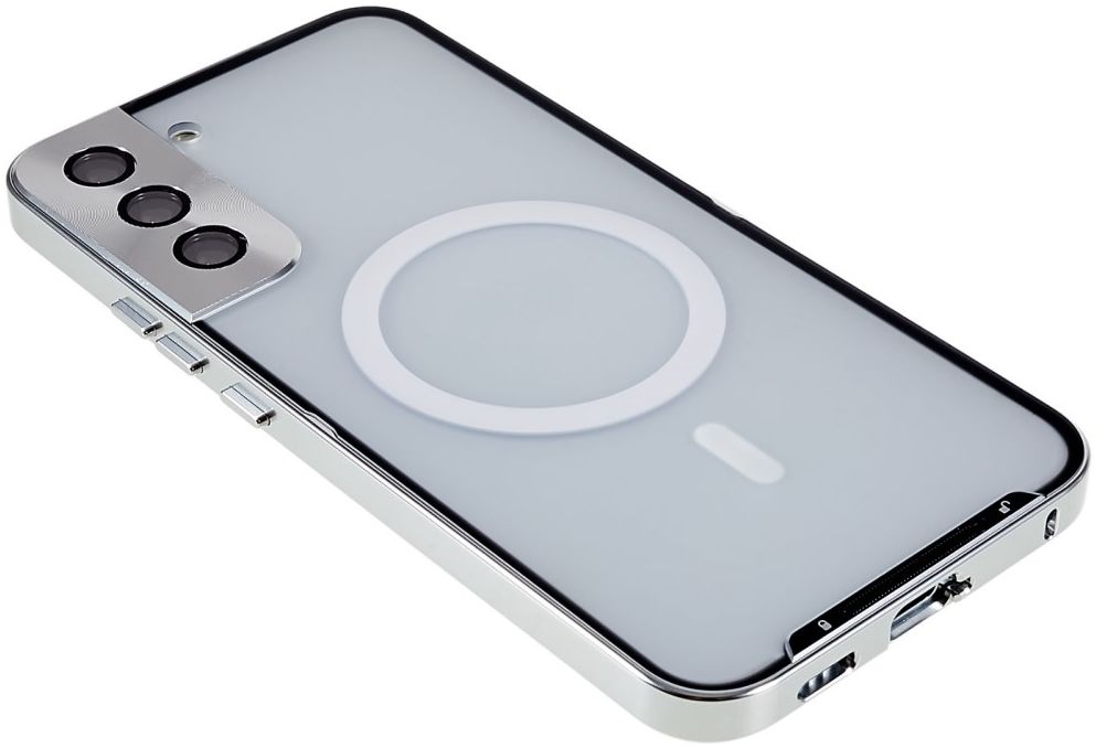 Samsung Galaxy S22 Hoesje Camera Protectie MagSafe Back Cover Zilver afbeelding 6