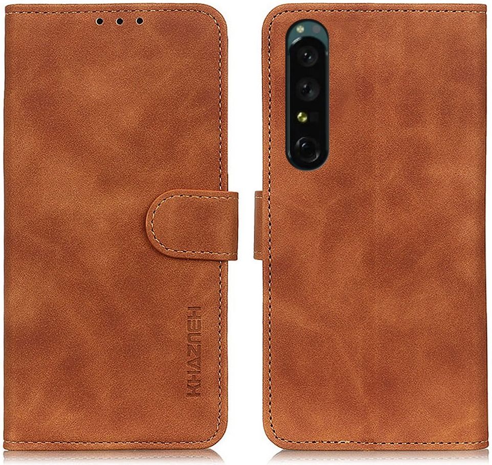 KHAZNEH Sony Xperia 1 IV Hoesje Retro Wallet Book Case Bruin afbeelding 2