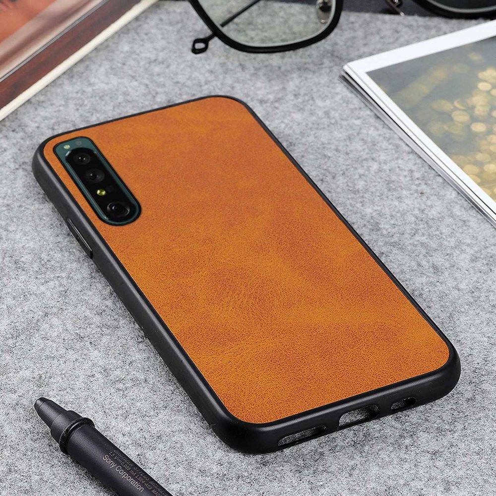Sony Xperia 1 IV Hoesje Kunstleer Back Cover Bruin afbeelding 3