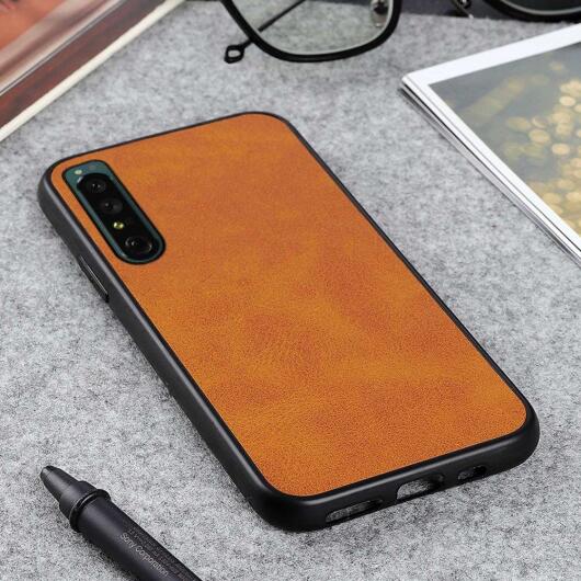 Sony Xperia 1 IV Hoesje Kunstleer Back Cover Bruin afbeelding 3