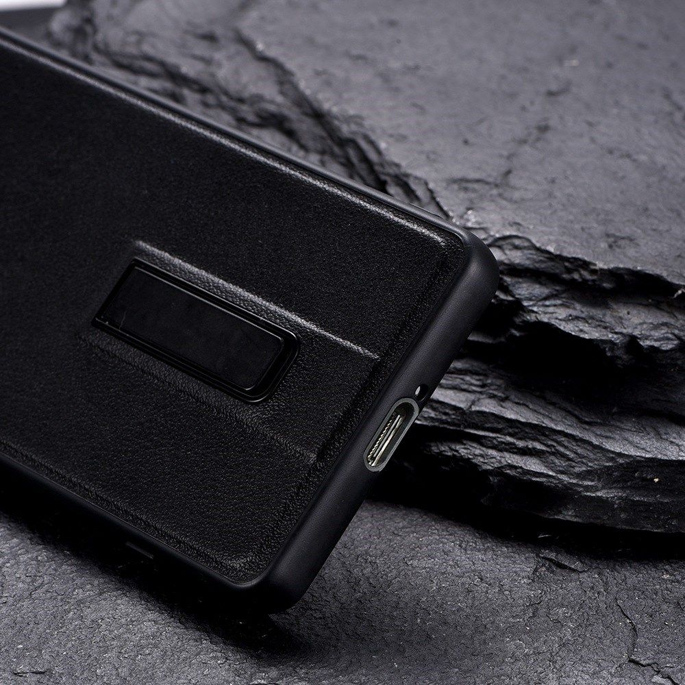Sony Xperia 1 IV Hoesje Kunstleer Back Cover met Kickstand Zwart afbeelding 6