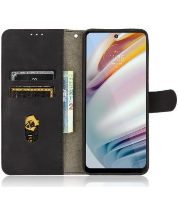 Motorola Moto G60 Hoesje Wallet Book Case Kunstleer Zwart Hoesjes