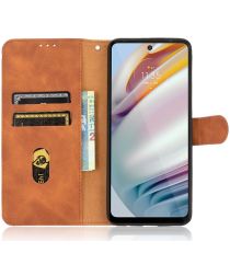 Motorola Moto G60 Hoesje Wallet Book Case Kunstleer Bruin