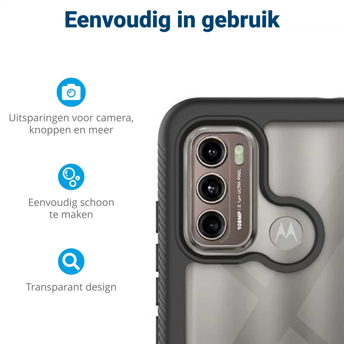Motorola Moto G60 Hoesje Full Protect 360° Cover Hybride Blauw afbeelding 4