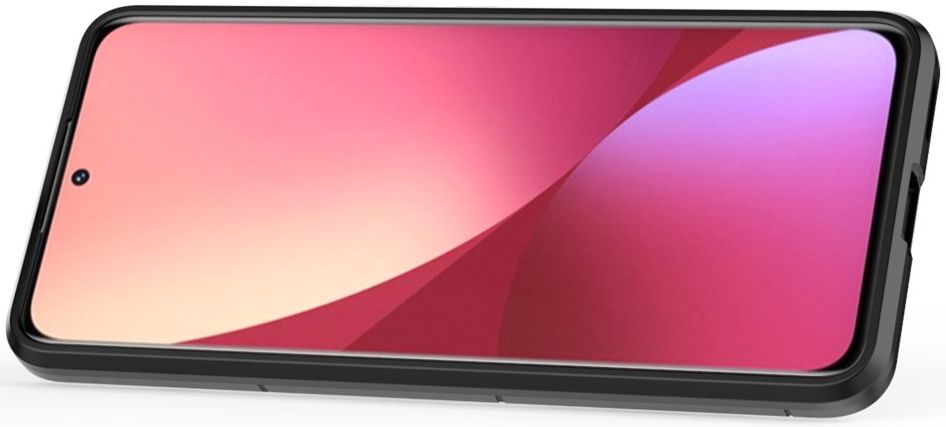 Xiaomi 12 Lite Hoesje Hybride met Ring Kickstand Back Cover Zwart afbeelding 6