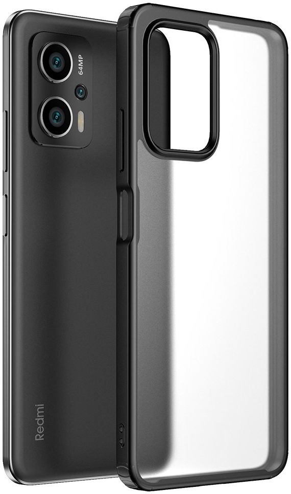 Xiaomi Poco X4 GT Hoesje Armor Back Cover Transparant Zwart afbeelding 1
